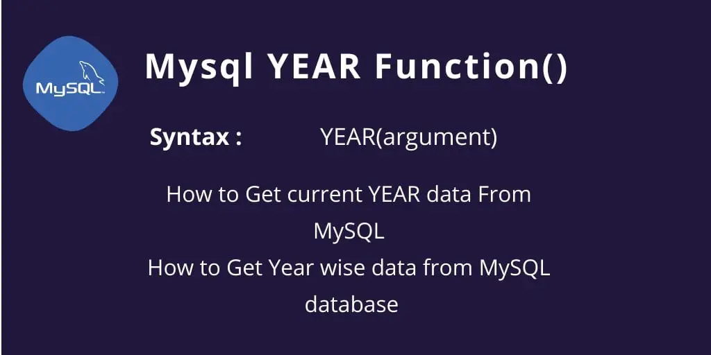 MySQL YEAR() Function Example