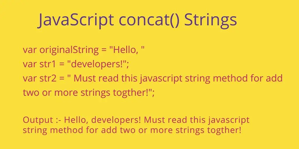 JavaScript Concatenate Strings using concat() Method