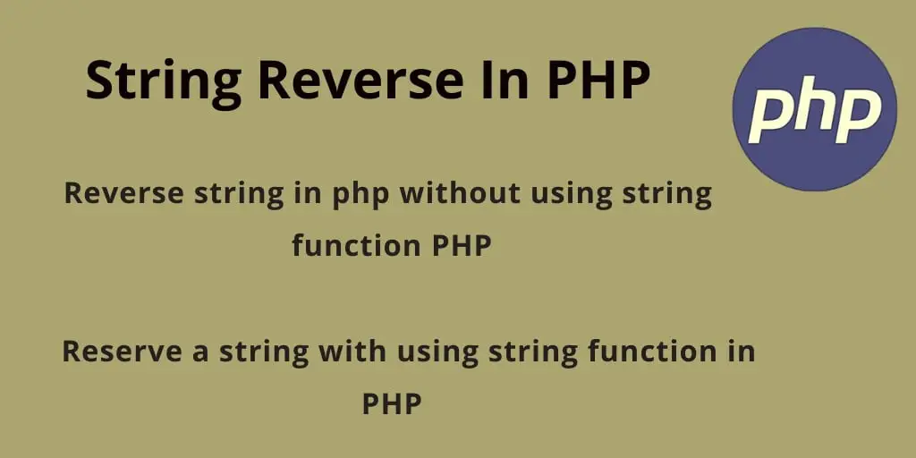 Reverse String in PHP | PHP Tutorial