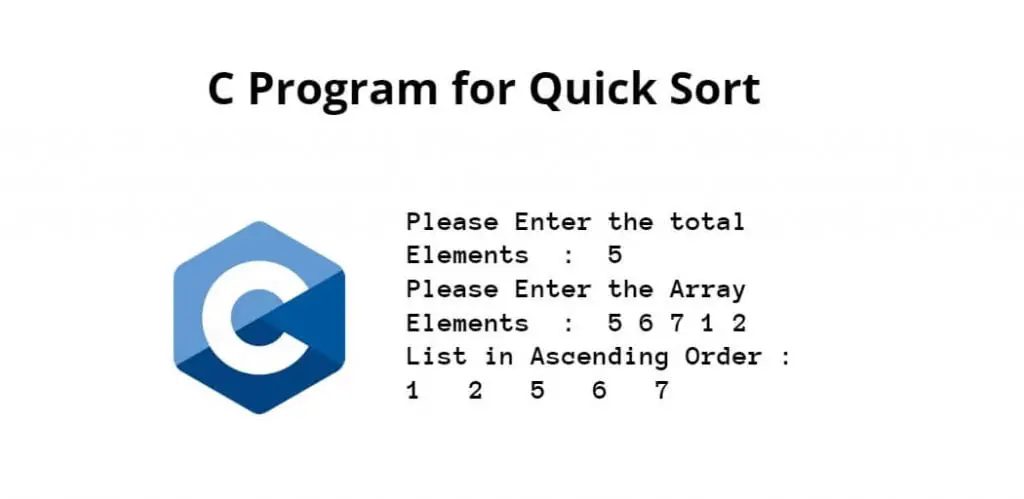 C Program for Quick Sort