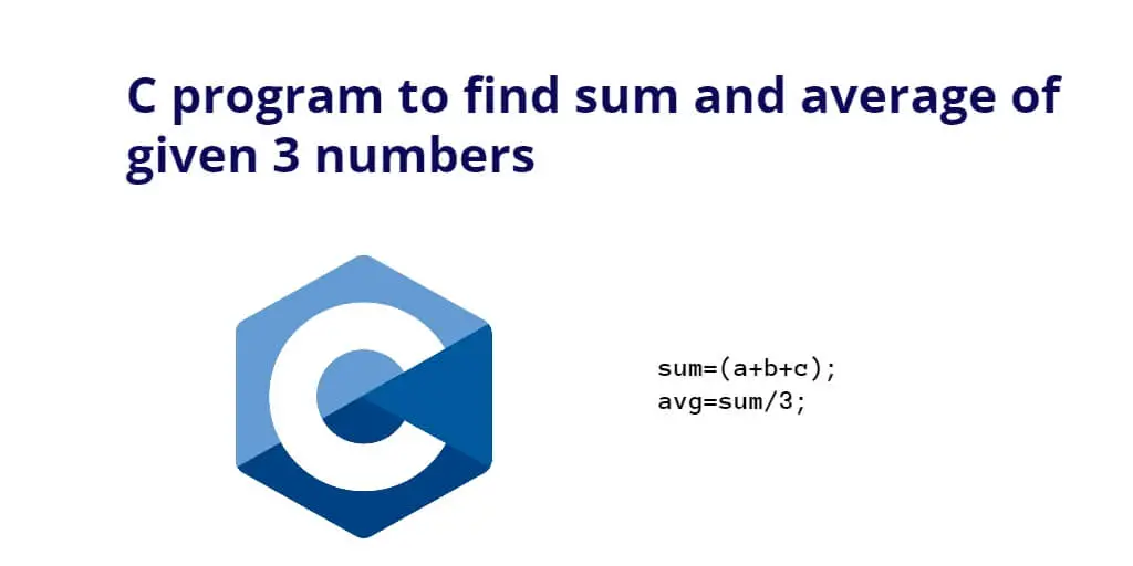 C program to find sum and average of given 3 numbers