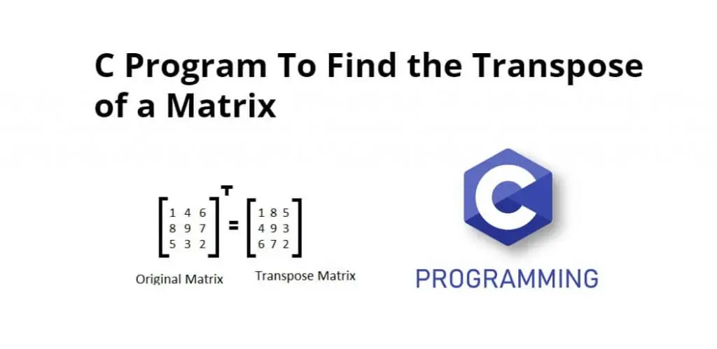 C Program To Find the Transpose of a Matrix