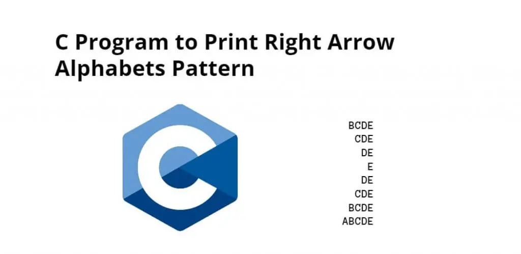 C Program to Print Right Arrow Alphabets Pattern