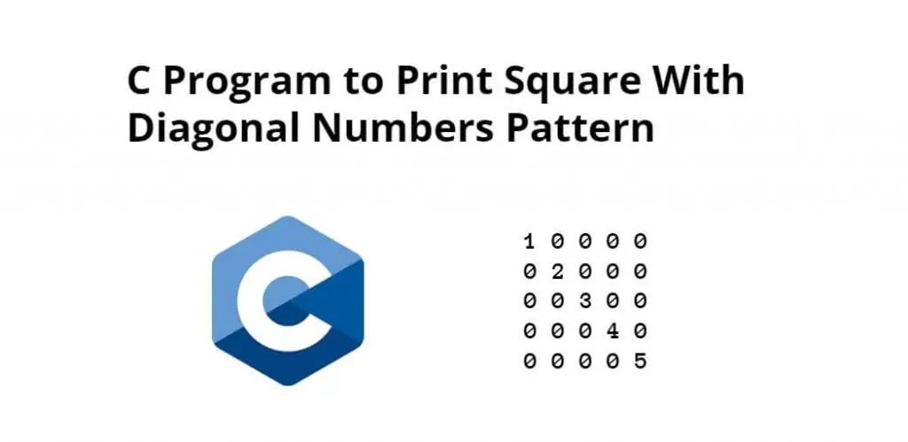 C Program to Print Square With Diagonal Numbers Pattern