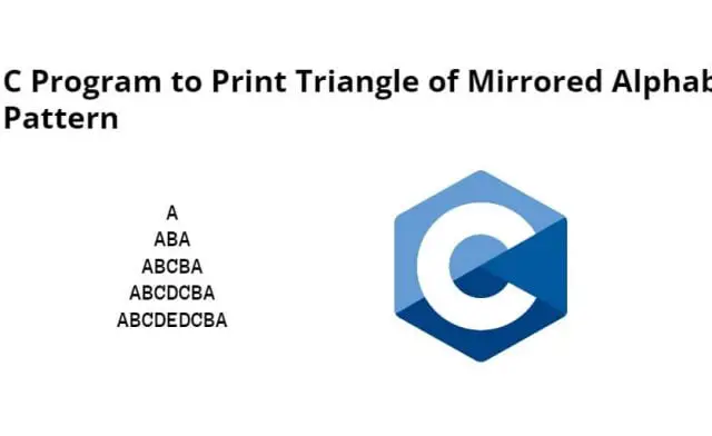 C Program to Print Triangle of Mirrored Alphabets Pattern