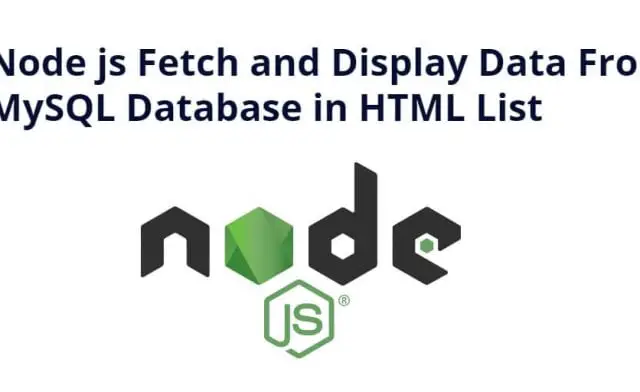 Node js Fetch and Display Data From MySQL Database in HTML Table