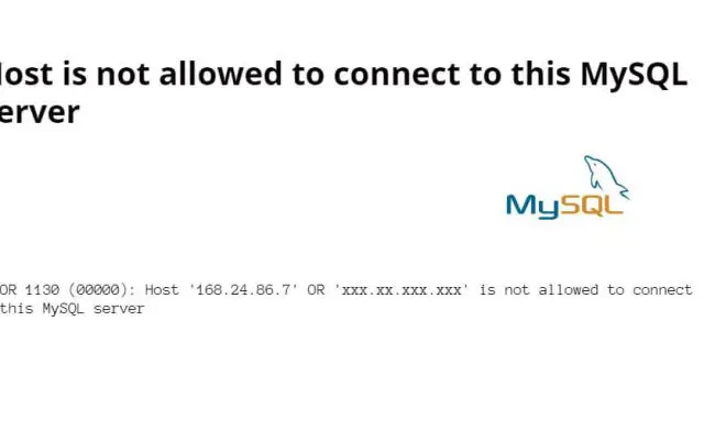 Host is not allowed to connect to this MySQL server