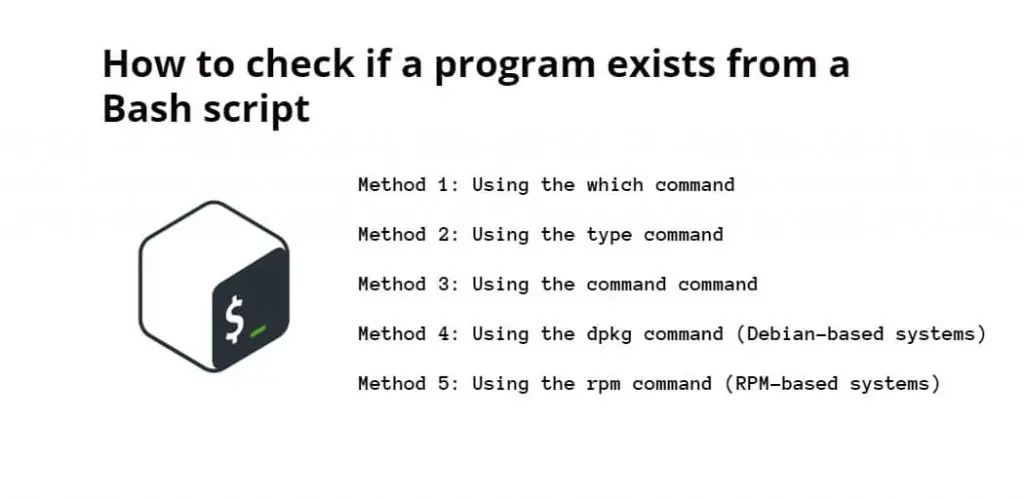 How to check if a program exists from a Bash script