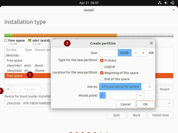 Slash-root-partition-creation-ubuntu-22-04