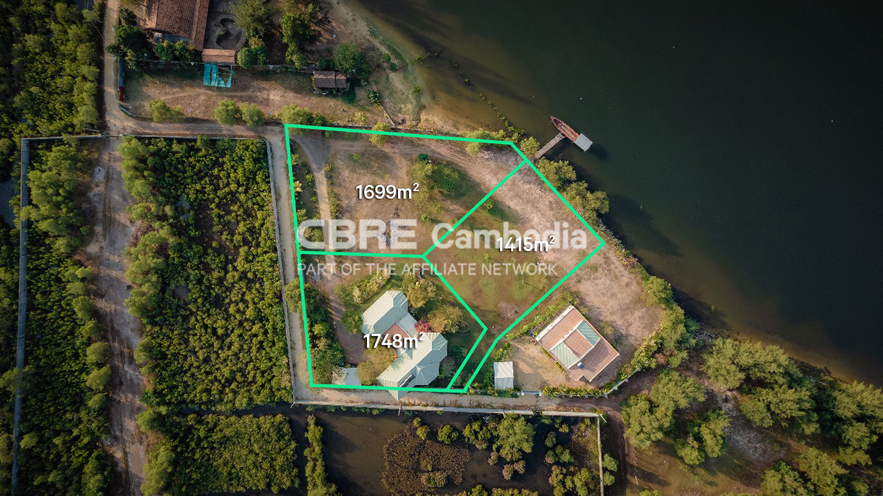 1415 SQM Riverfront Land For Sale | Traeuy Kaoh | Kampot Province