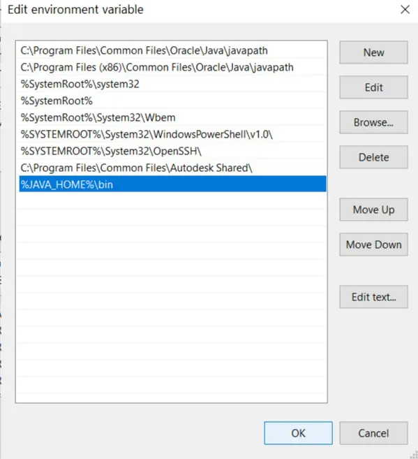 set java path in system environment variables windows