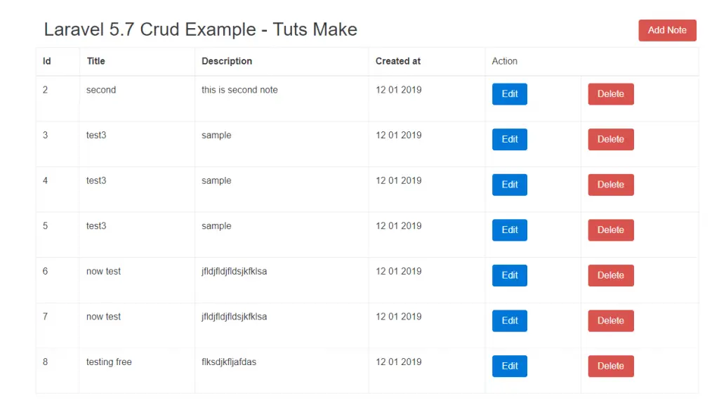 Laravel crud example from scratch